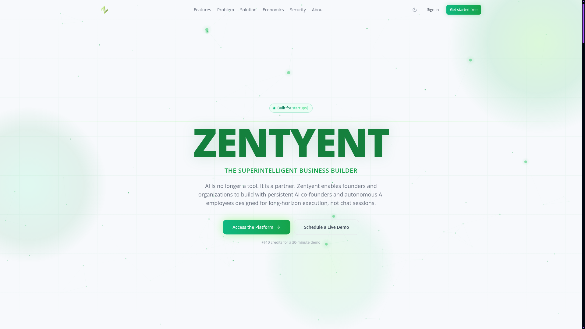 ZENTYENT website preview